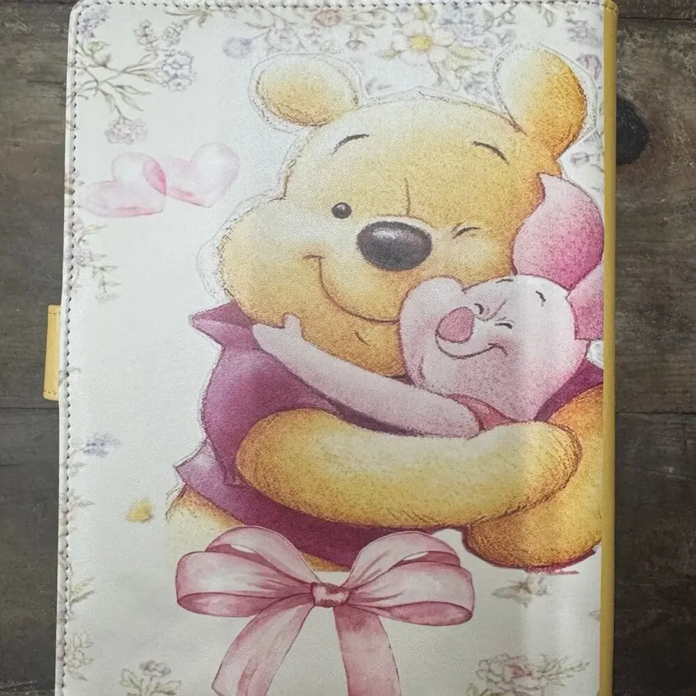 Winnie the Pooh A5 Binder with matching printed paper and canvas pouch